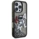 Karl Lagerfeld Liquid Glitter Choupette dėklas iPhone 16 Pro Max - juodas