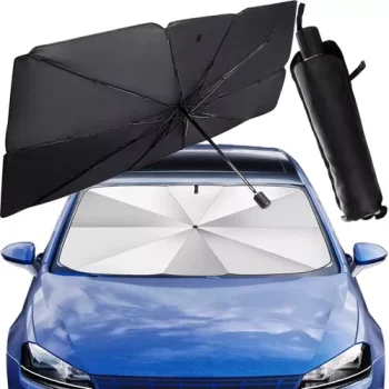 Xtrobb 00023771 Car Windshield Sunshade Umbrella, 132x76 cm, Black/Silver