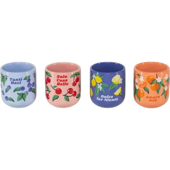 Bialetti Mercato Della Frutta espreso puodelių rinkinys, 4 vnt., 90 ml