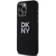 DKNY dėklas „iPhone 15 Pro“ telefonui „Liquid Silicone Metal Logo“, juodas