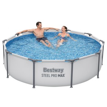Karkasinis baseinas Bestway Steel Pro Max 56406, 305x76 cm, pilkas