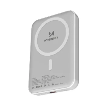 Magnetinė išorinė baterija Wozinsky WRW349YWS, 10000 mAh, balta