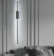 Linijinis LED sieninis šviestuvas 60 cm, 11W, 6000K, juodas