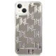 Karl Lagerfeld dėklas „Liquid Glitter Monogram“ telefonui iPhone 14 Plus, sidabrinis