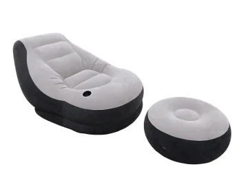 INTEX 68564 Inflatable Lounge Chair with Footrest, 130x99x76 cm