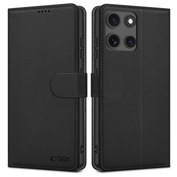 Tech-Protect Wallet atverčiamasis dėklas Motorola Moto G15 / G15 Power, juodas
