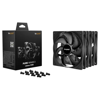 be quiet! Pure Wings 3 140mm PWM korpuso ventiliatoriai (3 vnt.), juodi