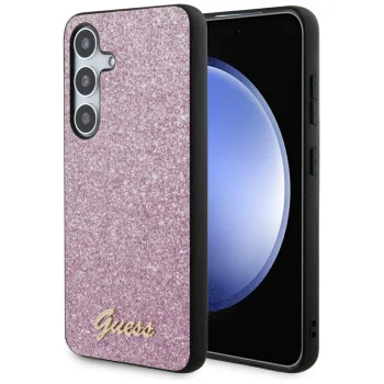 Guess Samsung Galaxy S24+ Case Glitter Script, Purple