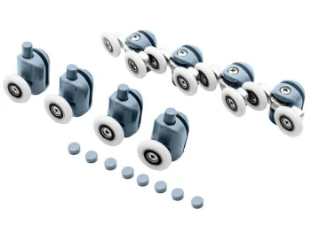 Dušo kabinos durelių ratukų rinkinys, 8 vnt., plastikas/plienas (23 mm)
