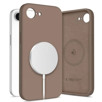 Tech-Protect Silicone MagSafe dėklas iPhone 16e / 17e, rudas