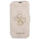 Guess 4G Big Metal Logo atverčiamasis dėklas iPhone 13 Pro Max, rožinis