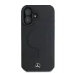 Mercedes-Benz dėklas iPhone 16 telefonui, Plain Smooth Leather MagSafe, juodas