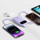 Baseus EnerFill FC31 20000mAh 45W išorinė baterija su laidais, violetinė
