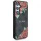 Guess Leather 4G Flowers MagSafe dėklas Samsung Galaxy S25, juodas