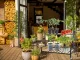 Wooden Two-level Shelf on Wheels for Terrace Garden Home