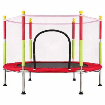Case vaikiškas sodo batutas su tinklu ir kamuoliukais, 140 cm, raudonas