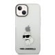 Karl Lagerfeld Ikonik Choupette dėklas iPhone 14 Plus telefonui, skaidrus
