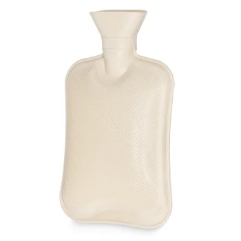 Rubber Hot Water Bottle 4FIZJO 2 Litre, Cream
