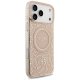 Guess IML Flowers Electro Pearl Strap MagSafe dėklas iPhone 17 Pro Max, rožinis