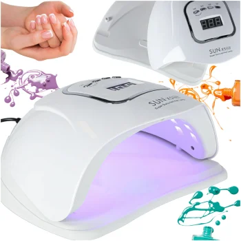 UV/LED nagų lempa Sun X5 150 W geliui ir hibridiniam lakui, balta