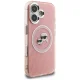 Karl Lagerfeld IML Glitter Karl & Choupette Heads MagSafe dėklas telefonui iPhone 16, rožinis