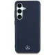 Mercedes Leather Debossed Lines MagSafe Case for Samsung Galaxy S25 - Blue