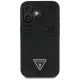 Guess Grained Hot Stamp Peony MagSafe dėklas, skirtas iPhone 16, juodas