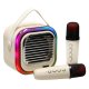 Karaoke Machine with Bluetooth Speaker and 2 Microphones, USB LED 10W, Cream