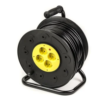 Ilgiklis su rite 50 m, 4 lizdai, 3x2.5 mm2, juodas / geltonas