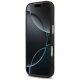 Guess Glitter Triangle Logo MagSafe dėklas telefonui iPhone 17 Pro, juodas