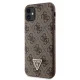 Guess dėklas iPhone 11 / XR telefonui Crossbody 4G Metal Logo, rudas