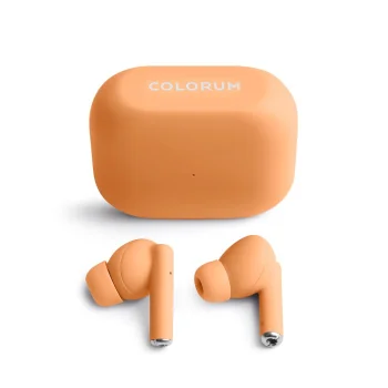 Colorum CTWS-14 Wireless TWS Earbuds, Peach Fuzz (Beige)