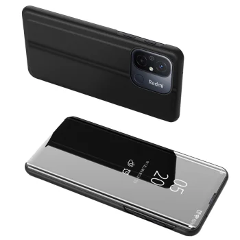 Hurtel Clear View atverčiamas dėklas Redmi 11A / 12C / Poco C55, juodas