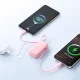 Joyroom JR-PR2L 10000mAh 35W išorinė baterija su integruotais USB-C laidais, rožinė