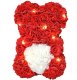 Rožių meškiukas su širdute ir LED apšvietimu, 23 cm, raudonas