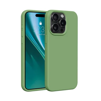 „Etteri Silicone Case“ dėklas Apple iPhone 15 Pro Max, Šviesiai žalias