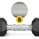 4Fizjo HEX Steel Dumbbell 27.5 kg, Black