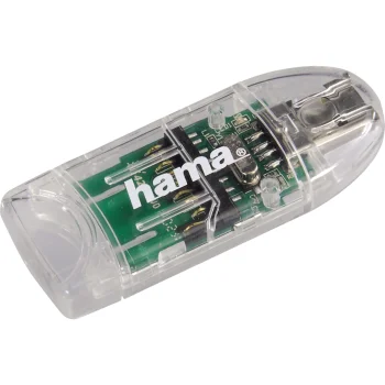 Hama 91092 USB 2.0 atminties kortelių skaitytuvas SD/microSD, skaidrus