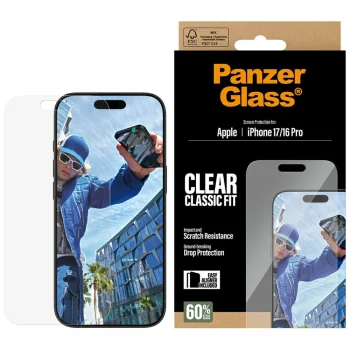 PanzerGlass Classic Fit EasyAligner Tempered Glass  iPhone 17 / 16 Pro