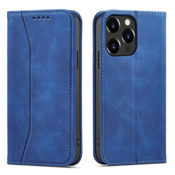 Atverčiamasis dėklas „iPhone 14 Pro Max Magnet Fancy“, mėlynas