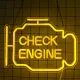 „Check Engine“ LED neoninė dekoratyvinė lempa, 30x22 cm, geltona