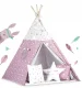 Nukido vaikiška palapinė Tipi su lemputėmis, Pink Stars