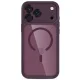 Tech-Protect MagPeak MagSafe CC case for iPhone 18 Pro / 17 Pro, clear burgundy