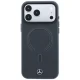 Mercedes Leather 3D MagSafe dėklas iPhone 18 Pro / 17 Pro, antracito