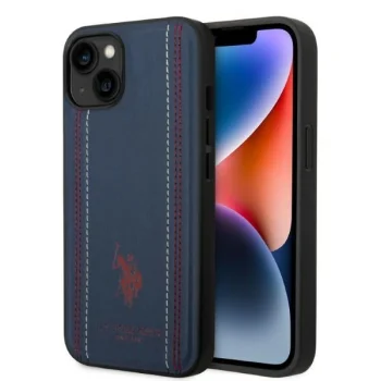 Apple iPhone 14 6.1'' US Polo Leather Stitch Case Cover (USHCP14SPFAV), Navy