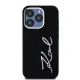 Karl Lagerfeld dėklas iPhone 15 Pro Max telefonui Silicone Metal Script Logo, juodas