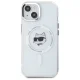 Karl Lagerfeld IML Metal Choupette Head MagSafe dėklas iPhone 15, baltas