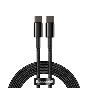 Baseus Tungsten USB Type C to USB Type C Data Charging Cable 100W, 2m, Black