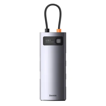 „Baseus Metal Gleam Series“ 4-in-1 USB-C į 4x USB 3.0 šakotuvas, WKWG070013, pilkas