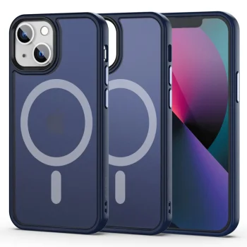 Apple iPhone 13 mini 5.4'' Tech-Protect MagMat MagSafe Case Cover, Navy Blue Matte